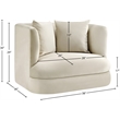 Meridian Furniture Alder Cream Velvet Accent Chair
