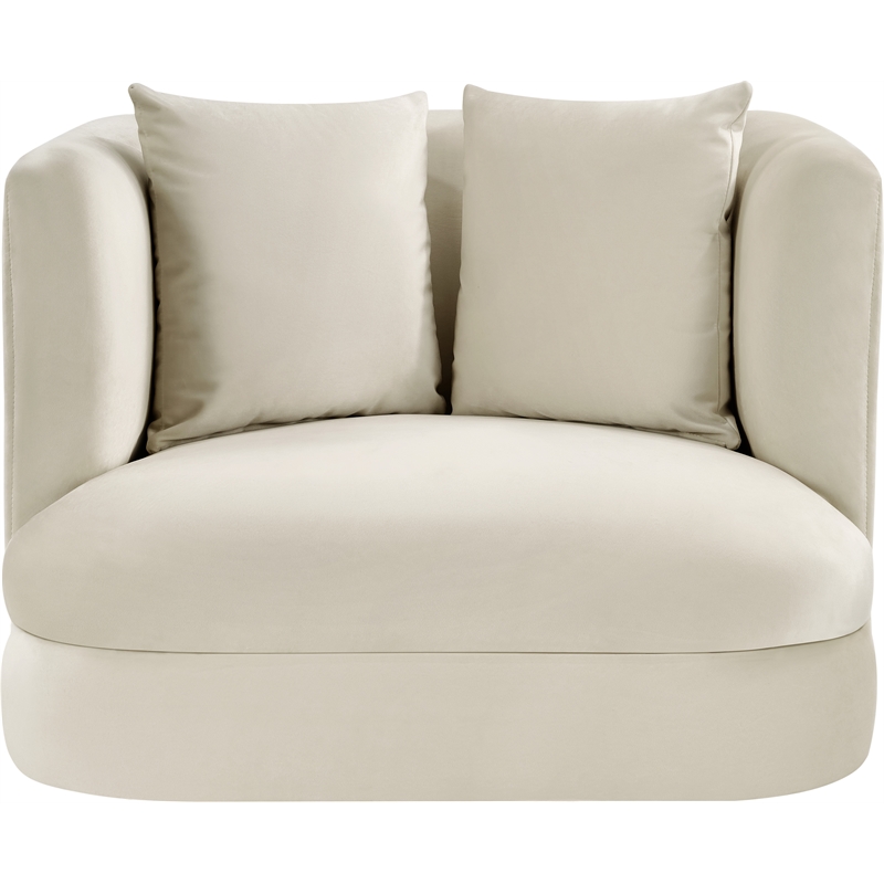 Meridian Furniture Alder Cream Velvet Accent Chair