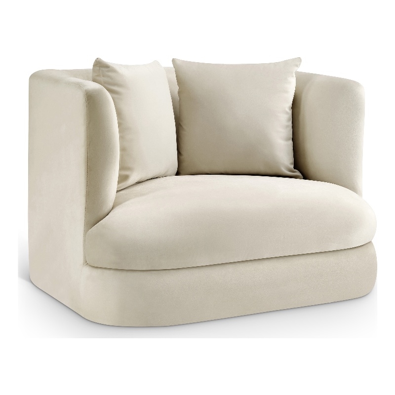 Meridian Furniture Alder Cream Velvet Accent Chair