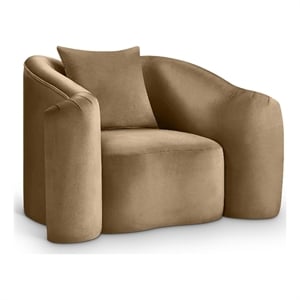 Meridian Furniture Destin Beige Velvet Accent Chair