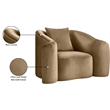 Meridian Furniture Destin Beige Velvet Accent Chair