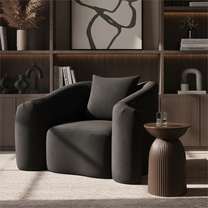 Meridian Furniture Destin Black Velvet Accent Chair