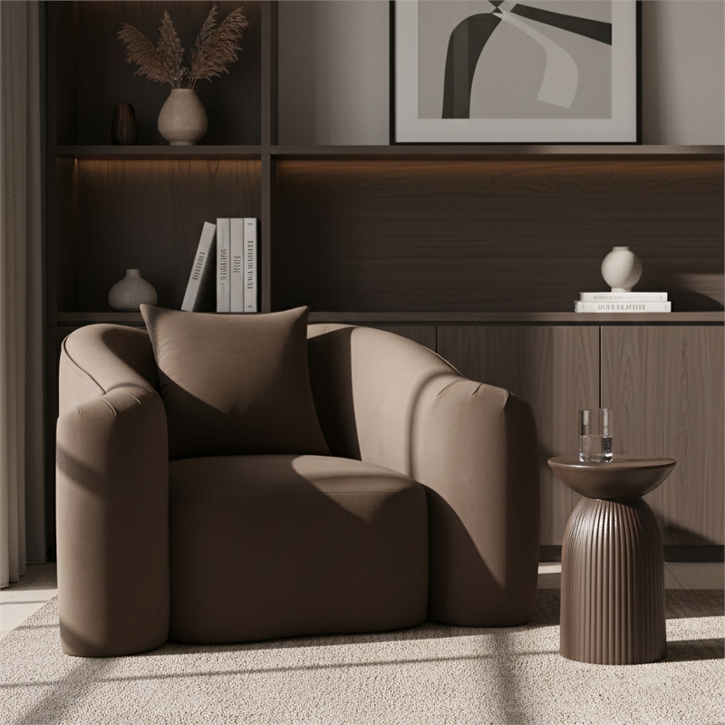 Meridian Furniture Destin Brown Velvet Accent Chair