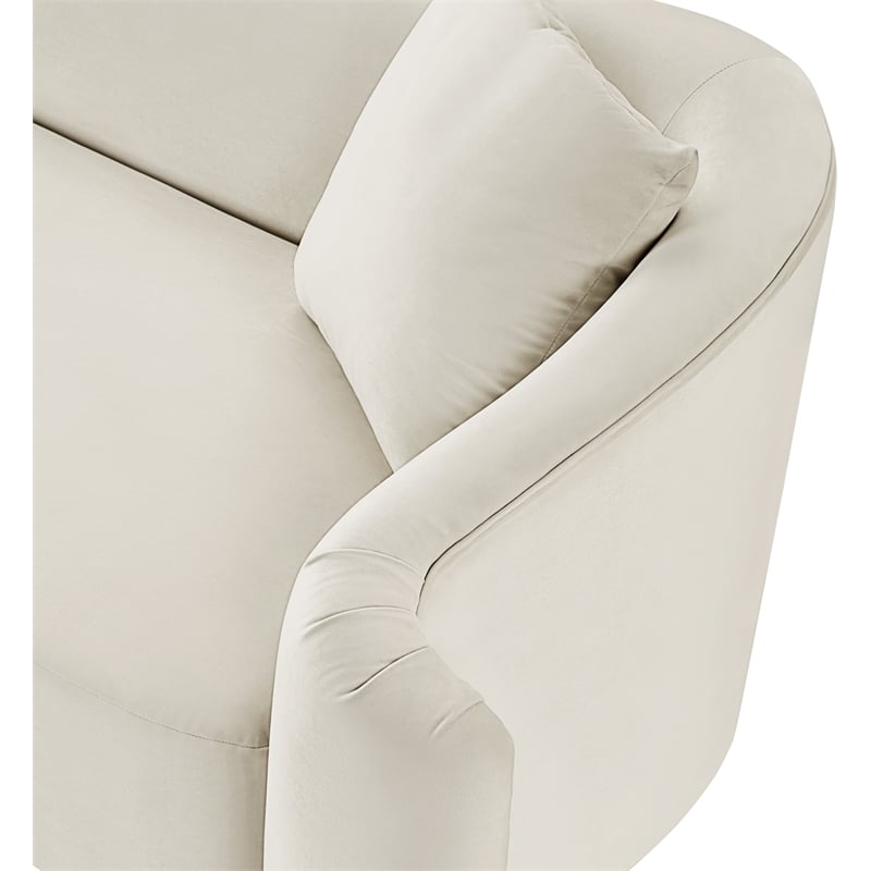 Meridian Furniture Destin Cream Velvet Accent Chair