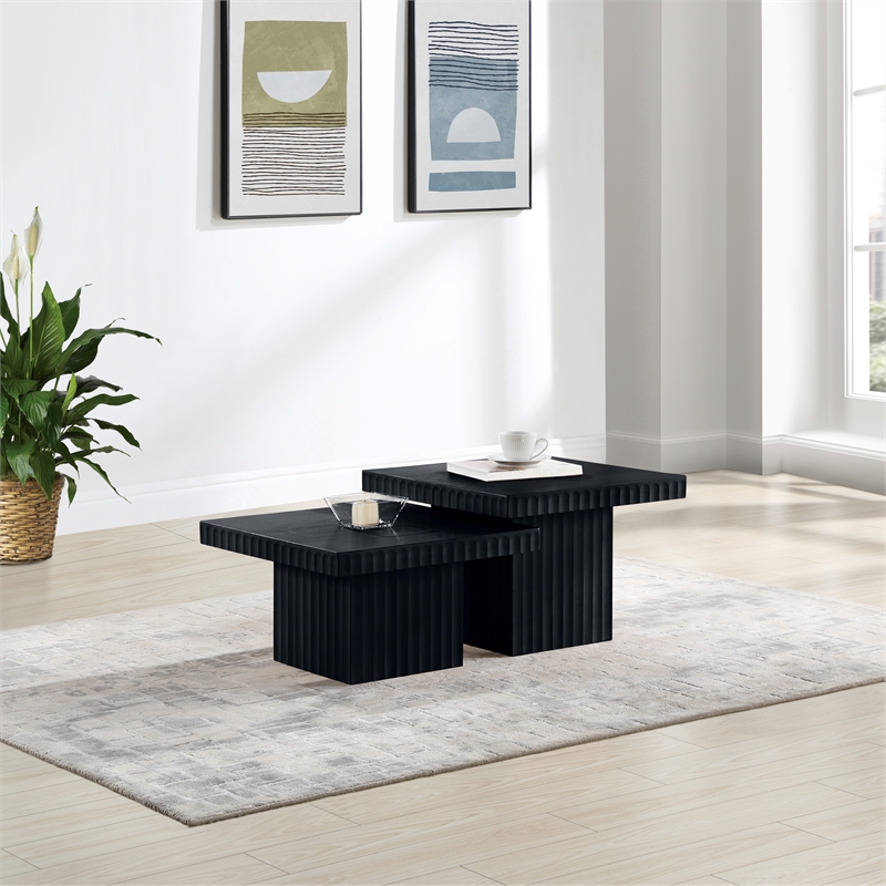 Meridian Furniture Spencer 2-Piece Black Oak Veneer Coffee Table
