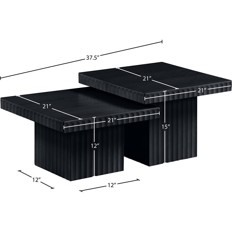 Meridian Furniture Spencer 2-Piece Black Oak Veneer Coffee Table