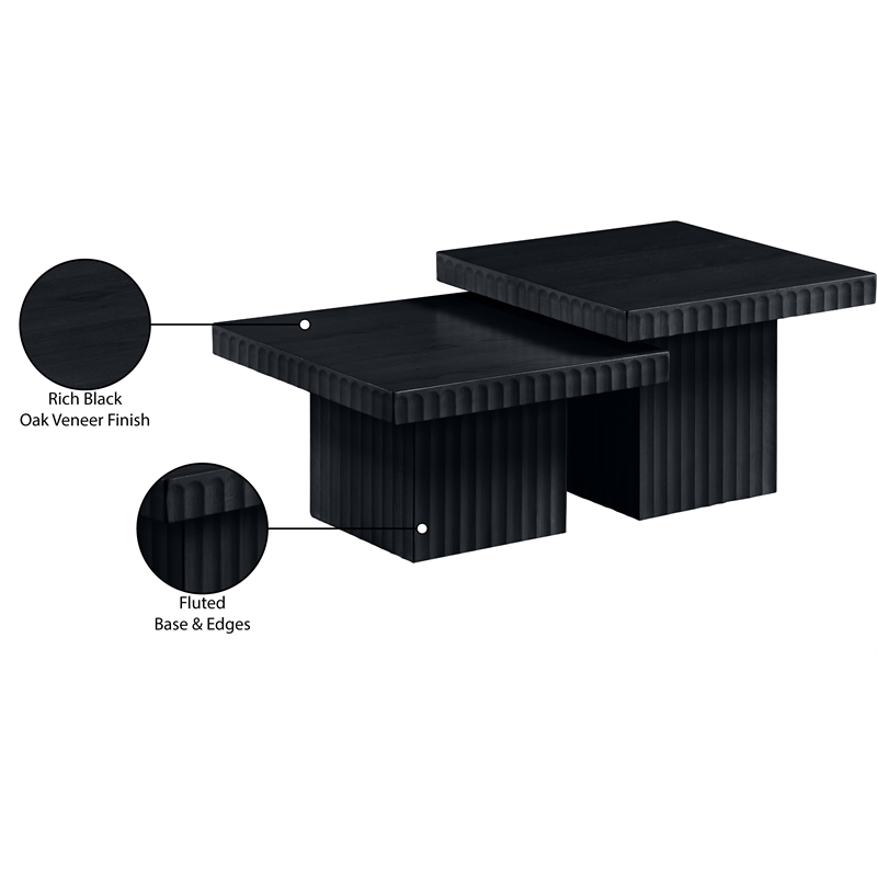 Meridian Furniture Spencer 2-Piece Black Oak Veneer Coffee Table