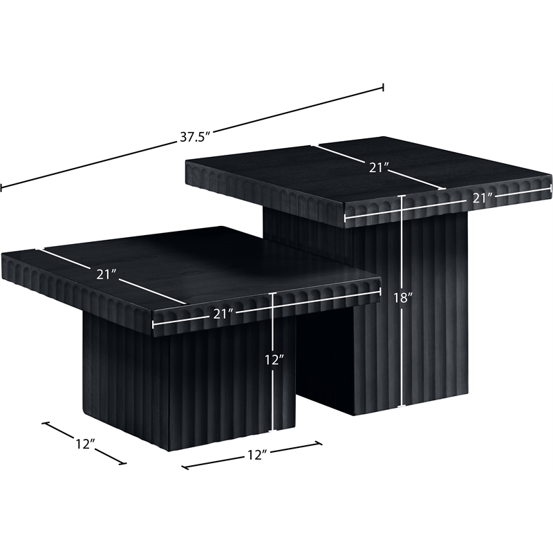 Meridian Furniture Spencer 2-Piece Black Oak Veneer Coffee Table