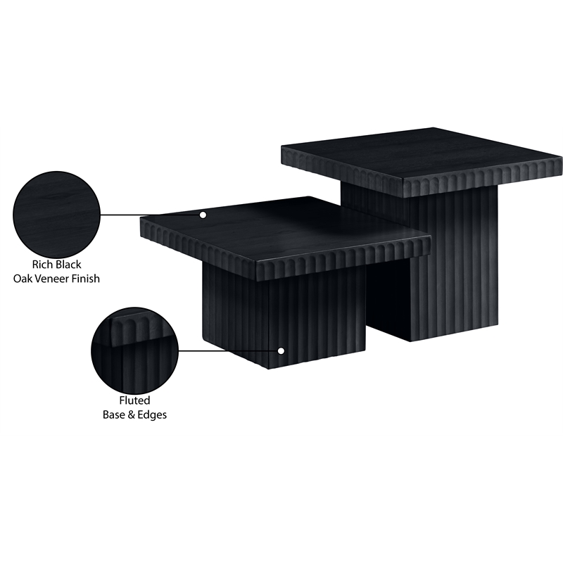 Meridian Furniture Spencer 2-Piece Black Oak Veneer Coffee Table