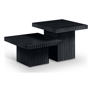 meridian furniture spencer 2-piece black oak veneer coffee table