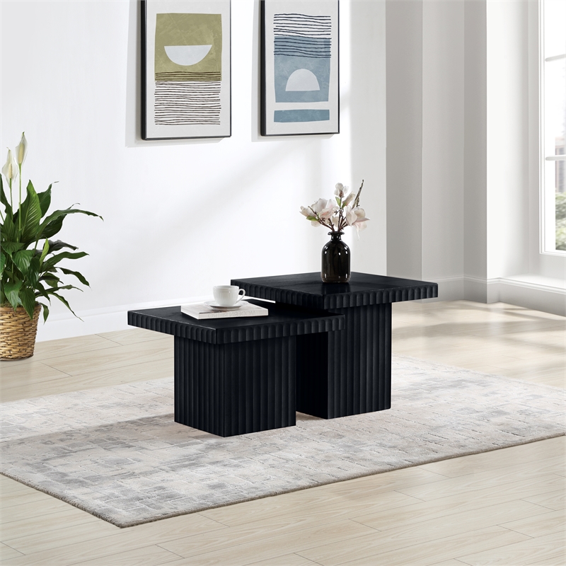Meridian Furniture Spencer 2-Piece Black Oak Veneer Coffee Table
