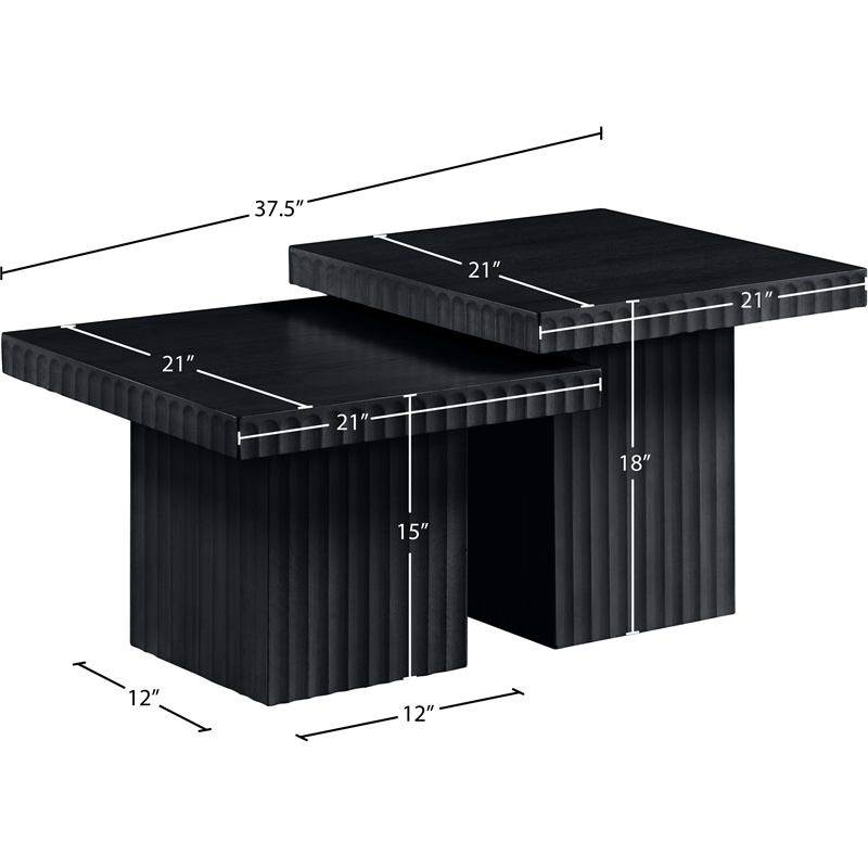 Meridian Furniture Spencer 2-Piece Black Oak Veneer Coffee Table