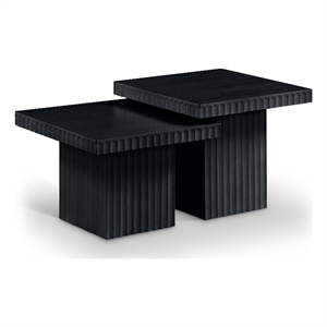 meridian furniture spencer 2-piece black oak veneer coffee table