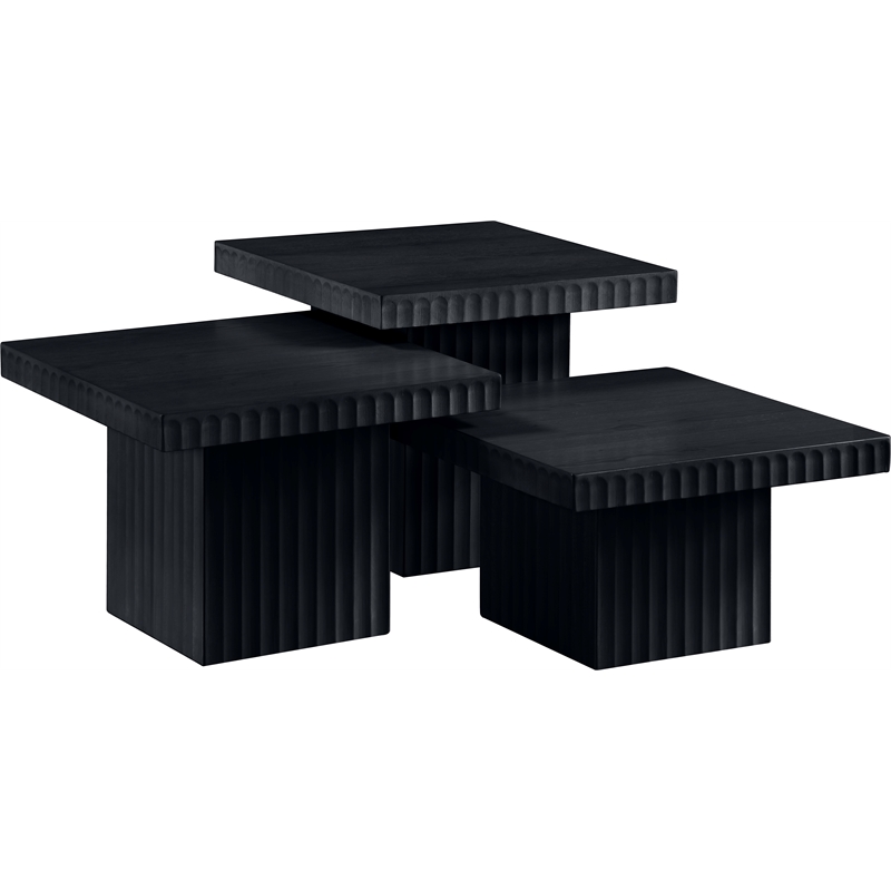 Meridian Furniture Spencer 3-Piece Black Oak Veneer Coffee Table