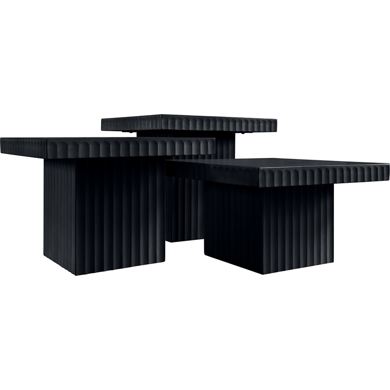 Meridian Furniture Spencer 3-Piece Black Oak Veneer Coffee Table