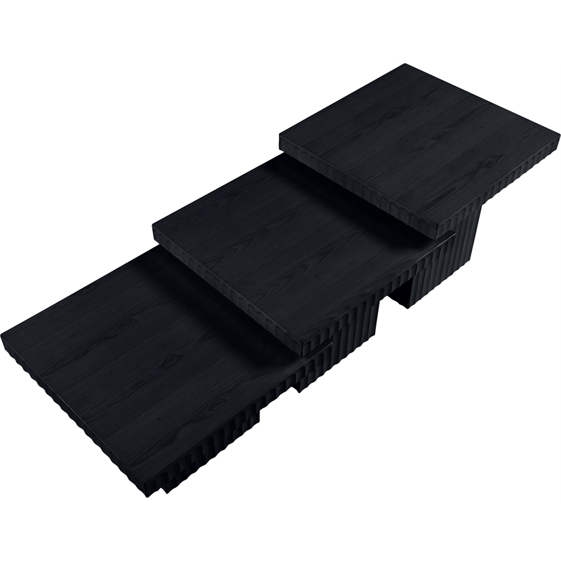 Meridian Furniture Spencer 3-Piece Black Oak Veneer Coffee Table