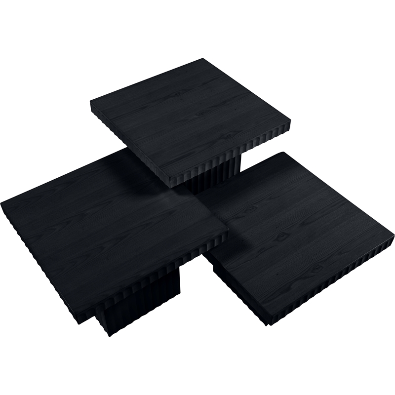 Meridian Furniture Spencer 3-Piece Black Oak Veneer Coffee Table