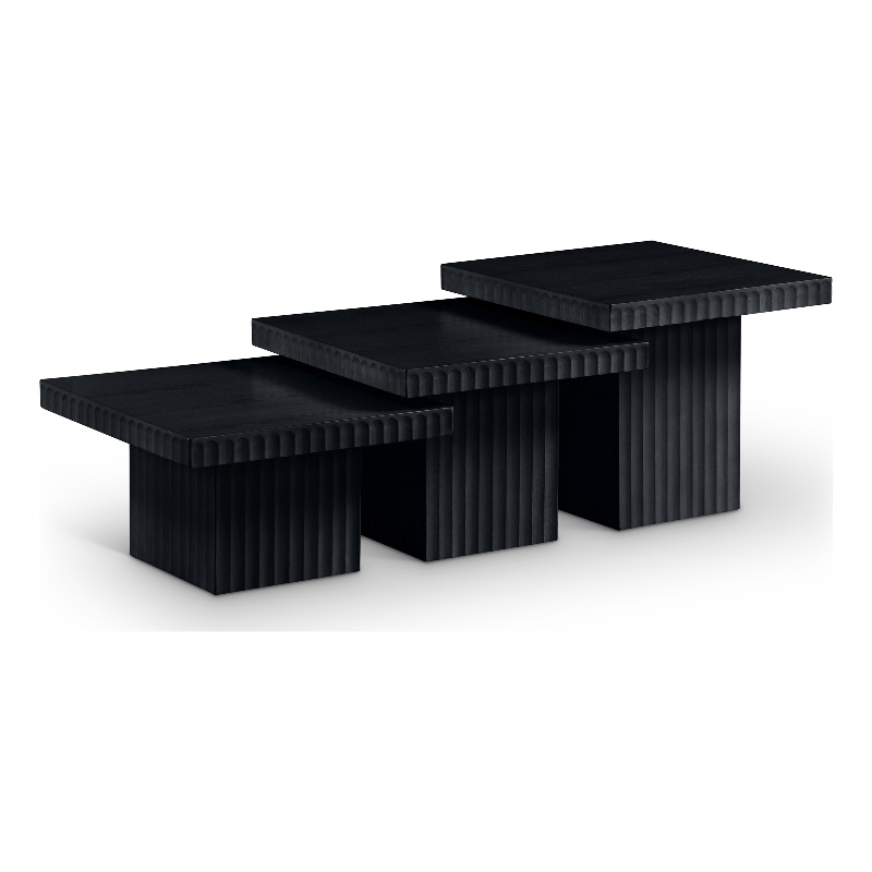 Meridian Furniture Spencer 3-Piece Black Oak Veneer Coffee Table