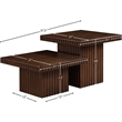 Meridian Furniture Spencer 2-Piece Brown Oak Veneer Coffee Table