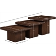 Meridian Furniture Spencer 3-Piece Brown Oak Veneer Coffee Table