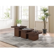 Meridian Furniture Spencer 3-Piece Brown Oak Veneer Coffee Table