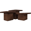 Meridian Furniture Spencer 3-Piece Brown Oak Veneer Coffee Table