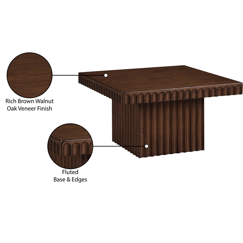 Meridian Furniture Spencer Brown Oak Veneer Coffee Table