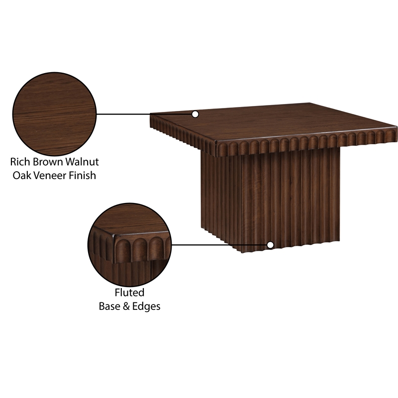 Meridian Furniture Spencer Brown Oak Veneer Coffee Table