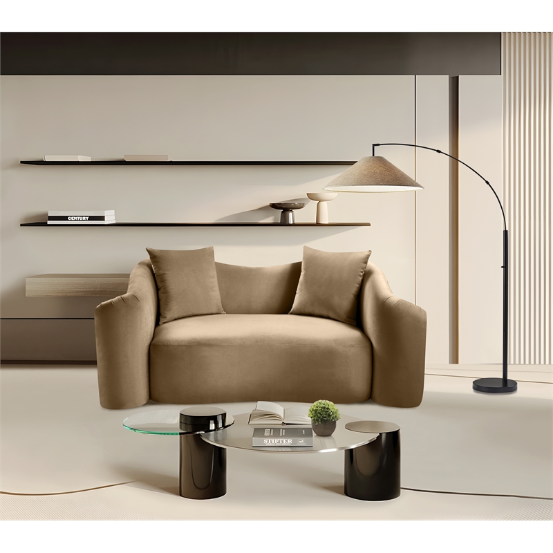 Meridian Furniture Destin Beige Velvet Loveseat