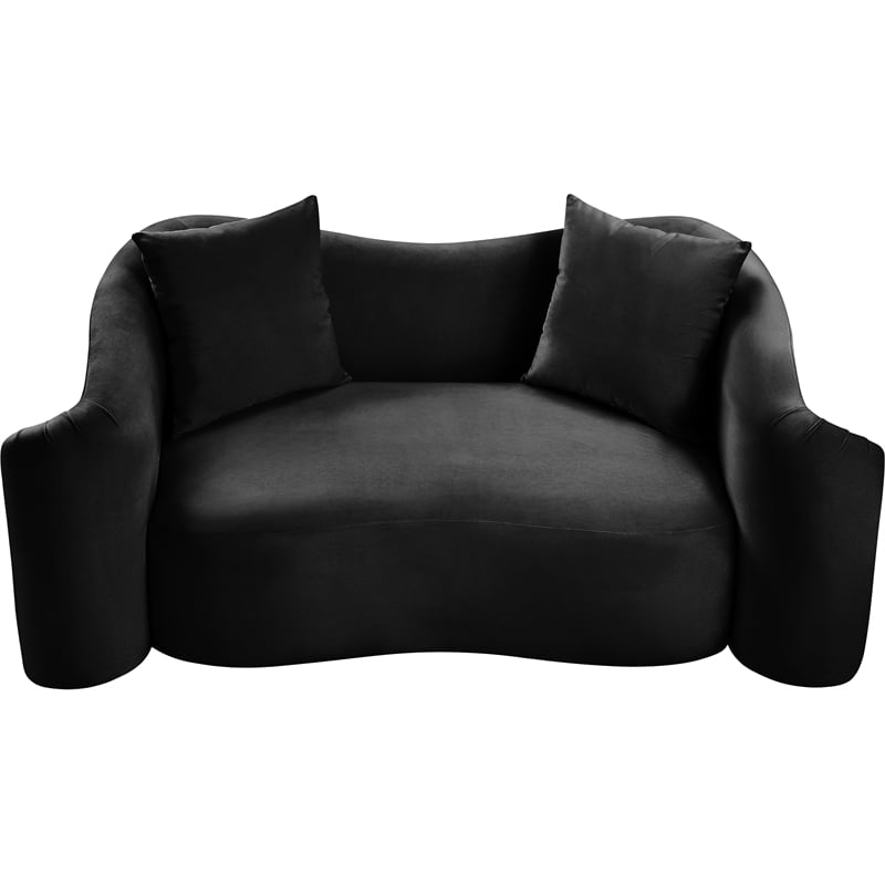 Meridian Furniture Destin Black Velvet Loveseat