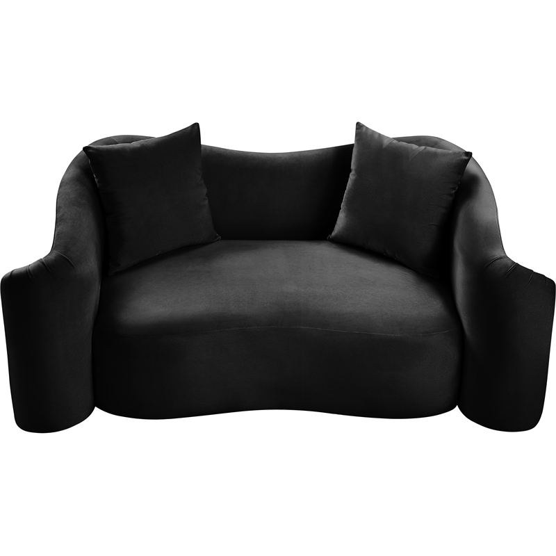 Meridian Furniture Destin Black Velvet Loveseat