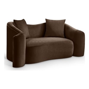 Meridian Furniture Destin Brown Velvet Loveseat