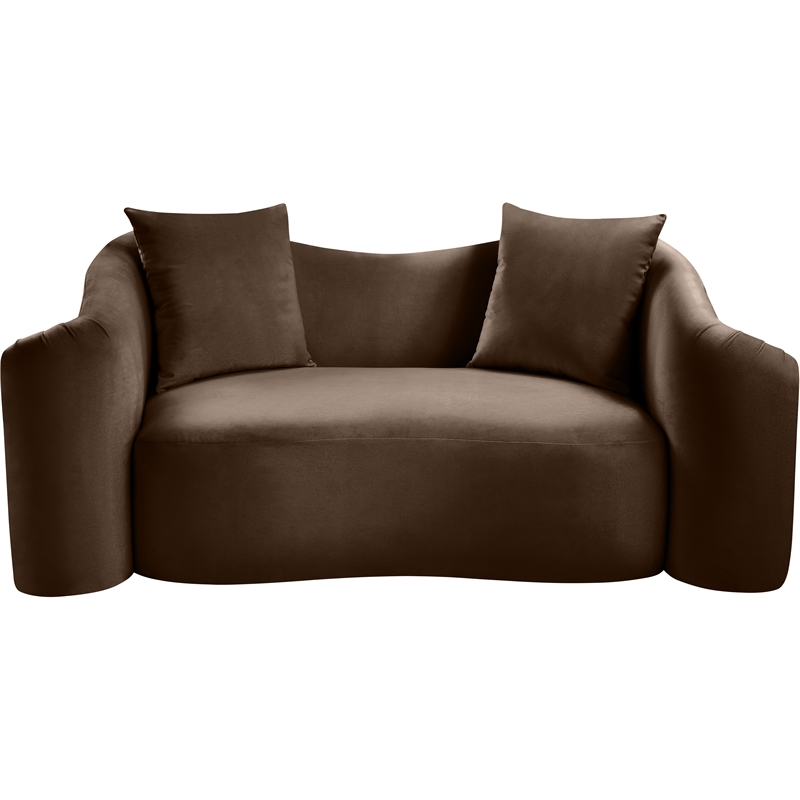 Meridian Furniture Destin Brown Velvet Loveseat