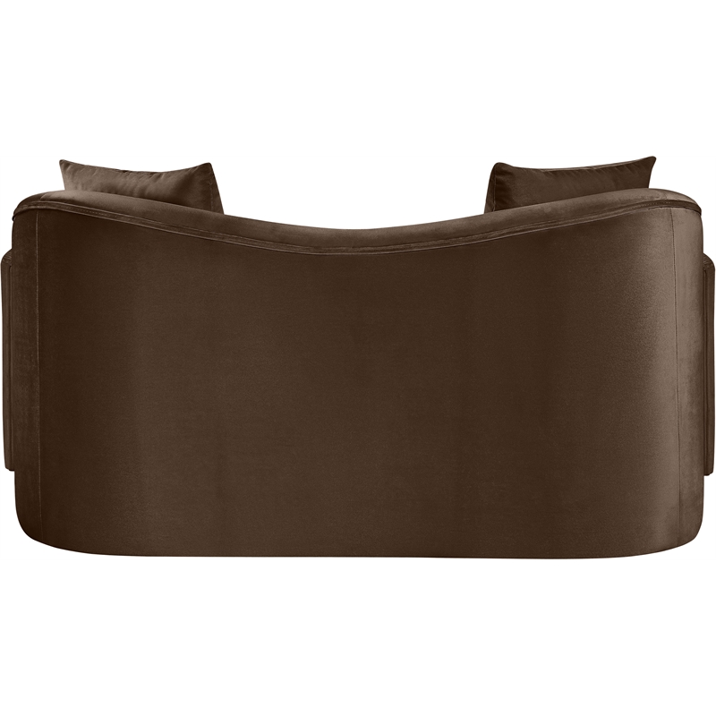 Meridian Furniture Destin Brown Velvet Loveseat