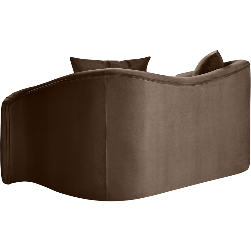 Meridian Furniture Destin Brown Velvet Loveseat