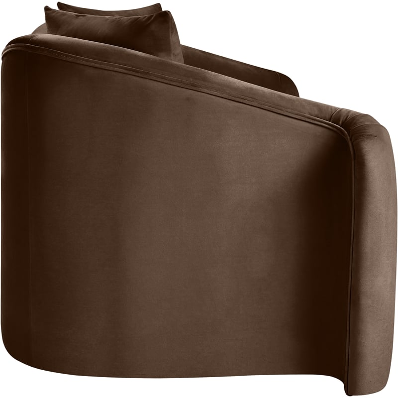 Meridian Furniture Destin Brown Velvet Loveseat