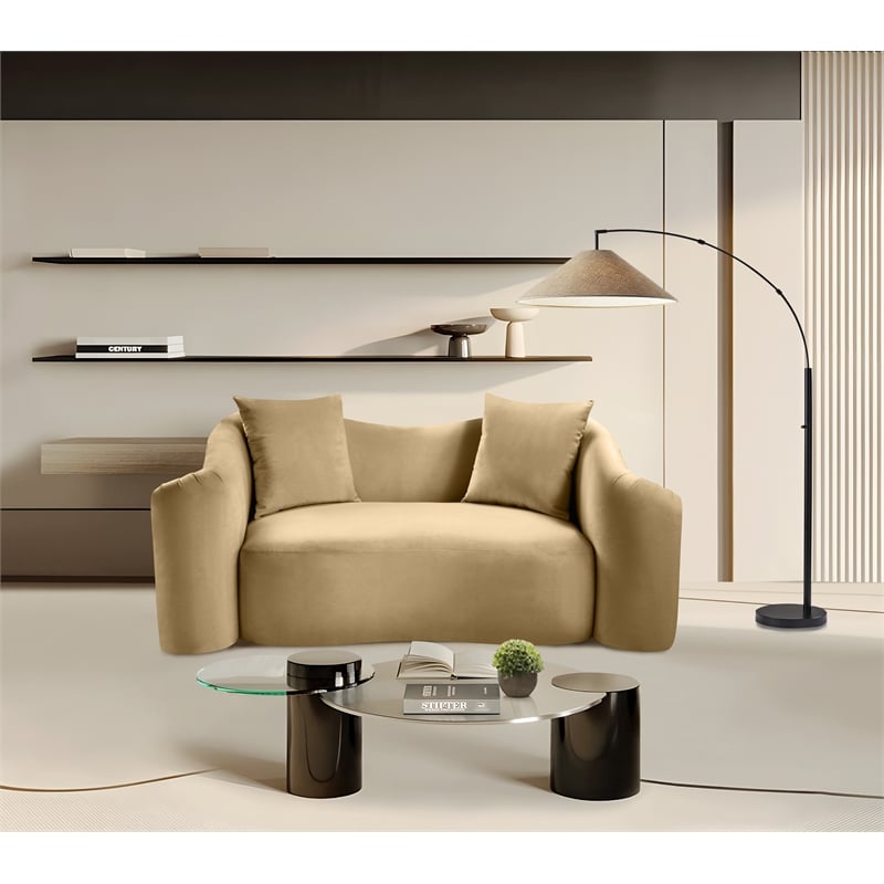 Meridian Furniture Destin Camel Velvet Loveseat