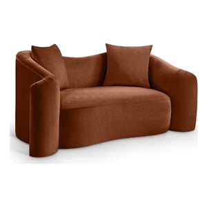 Meridian Furniture Destin Cognac Velvet Loveseat