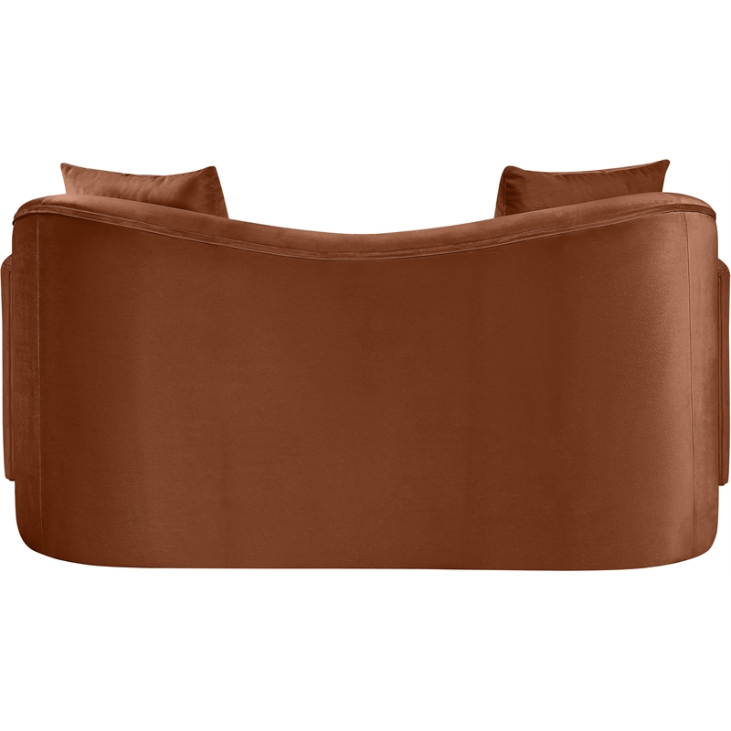 Meridian Furniture Destin Cognac Velvet Loveseat