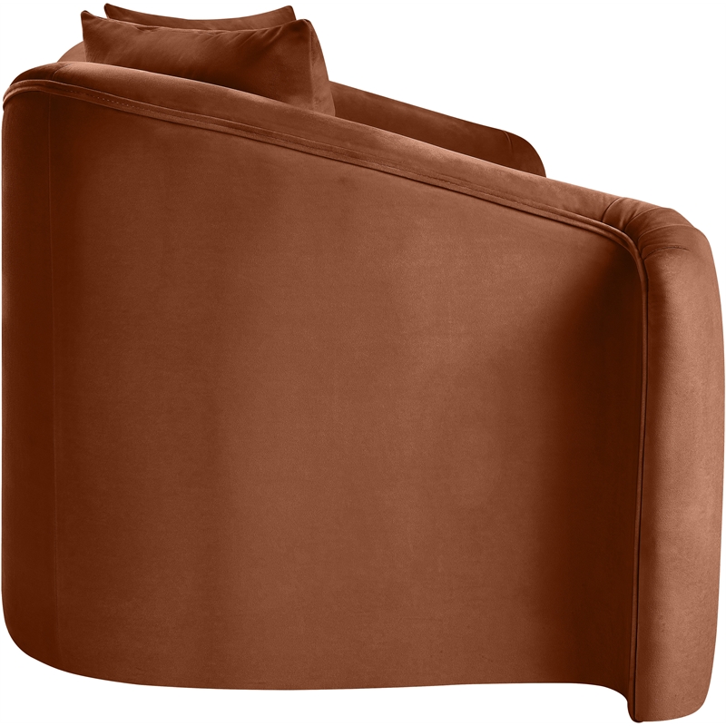 Meridian Furniture Destin Cognac Velvet Loveseat
