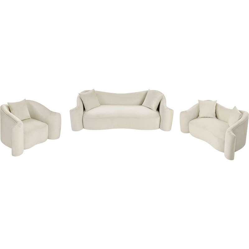 Meridian Furniture Destin Cream Velvet Loveseat