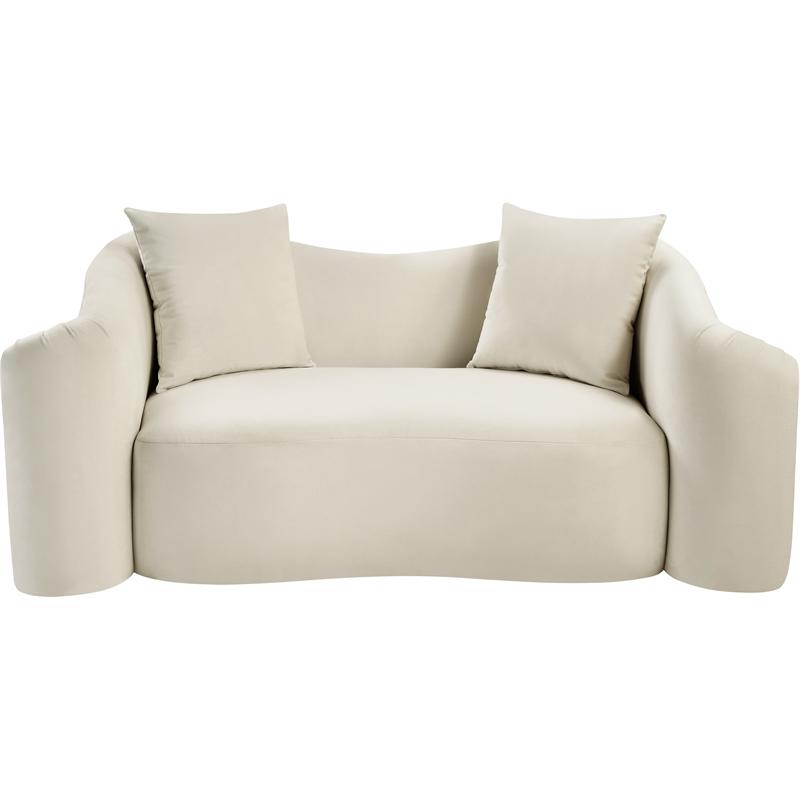 Meridian Furniture Destin Cream Velvet Loveseat