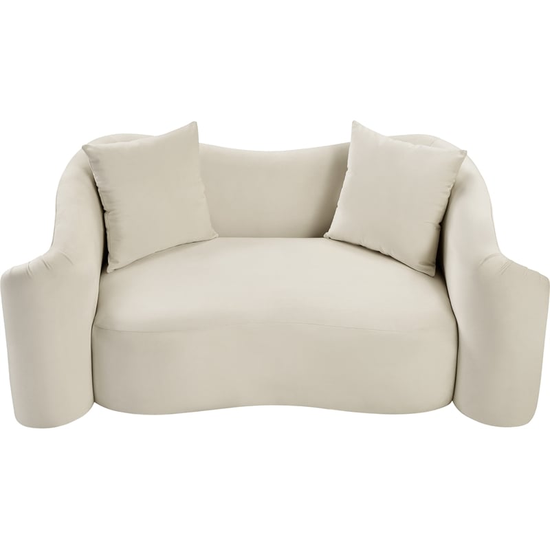 Meridian Furniture Destin Cream Velvet Loveseat