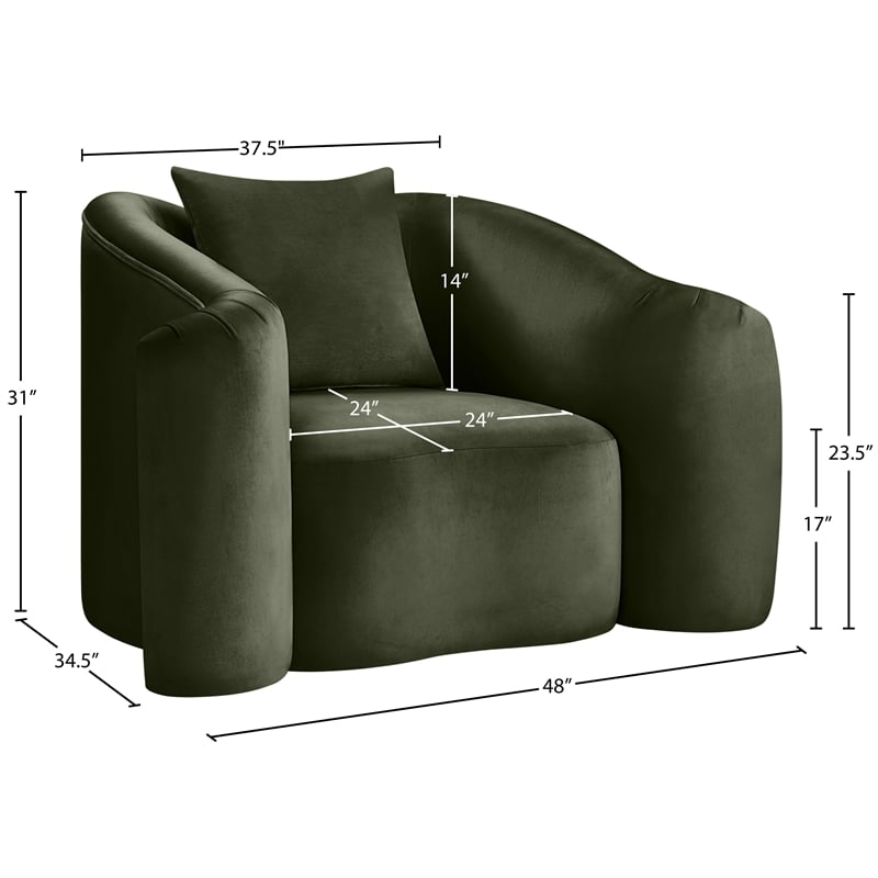 Meridian Furniture Destin Green Velvet Accent Chair