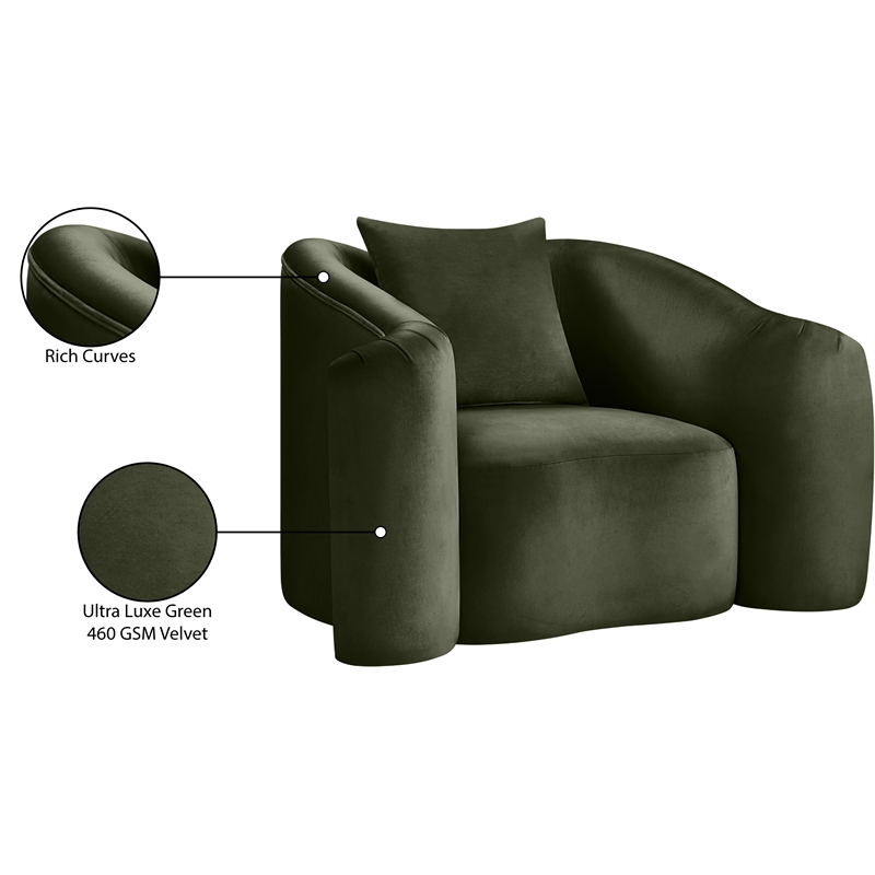 Meridian Furniture Destin Green Velvet Accent Chair