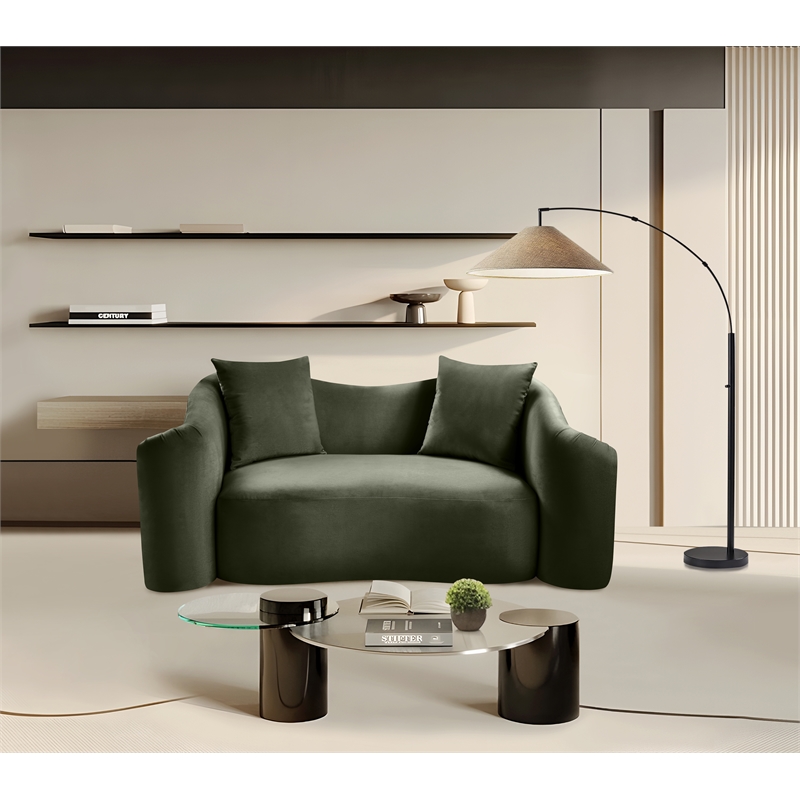 Meridian Furniture Destin Green Velvet Loveseat
