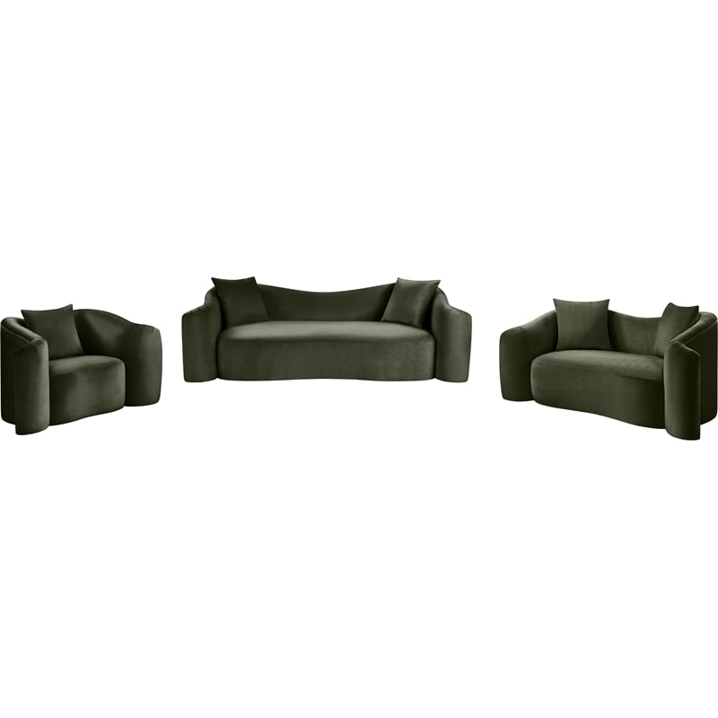 Meridian Furniture Destin Green Velvet Loveseat