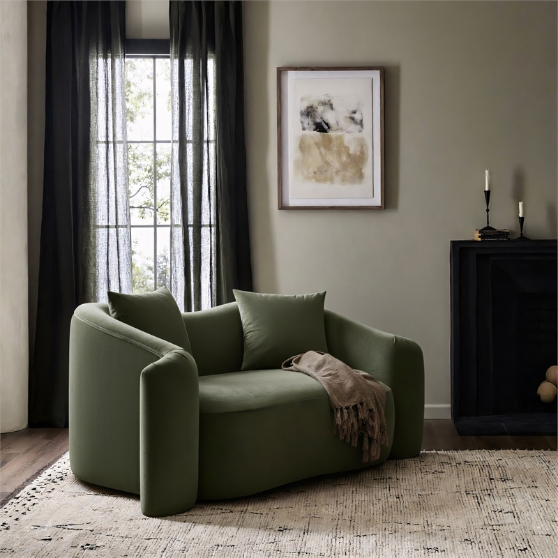 Meridian Furniture Destin Green Velvet Loveseat