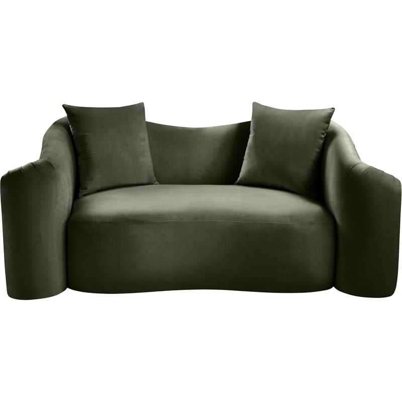 Meridian Furniture Destin Green Velvet Loveseat