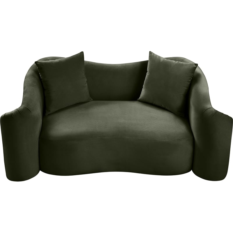 Meridian Furniture Destin Green Velvet Loveseat